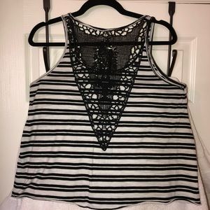 Black and ivory tank top